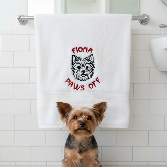 Hand Personalized Embroidered Towel your pet’s name dog, cat horses, any pet - Picture 8 of 17